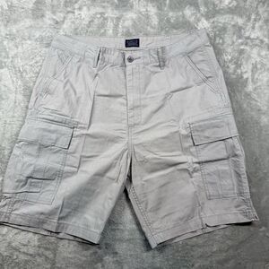 Levi’s Cargo Shorts Men’s 38 Gray Solid Canvas Pockets Hiking Casual Cotton